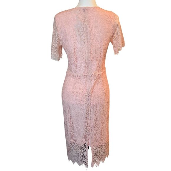 ALLANDWELL Women's Floral Lace Short Sleeves Dress Sz: S Peach - Picture 3 of 11